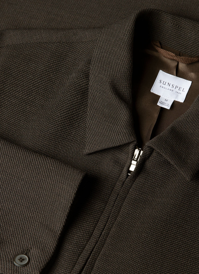 Light Textured Wool Harrington Jacket 4