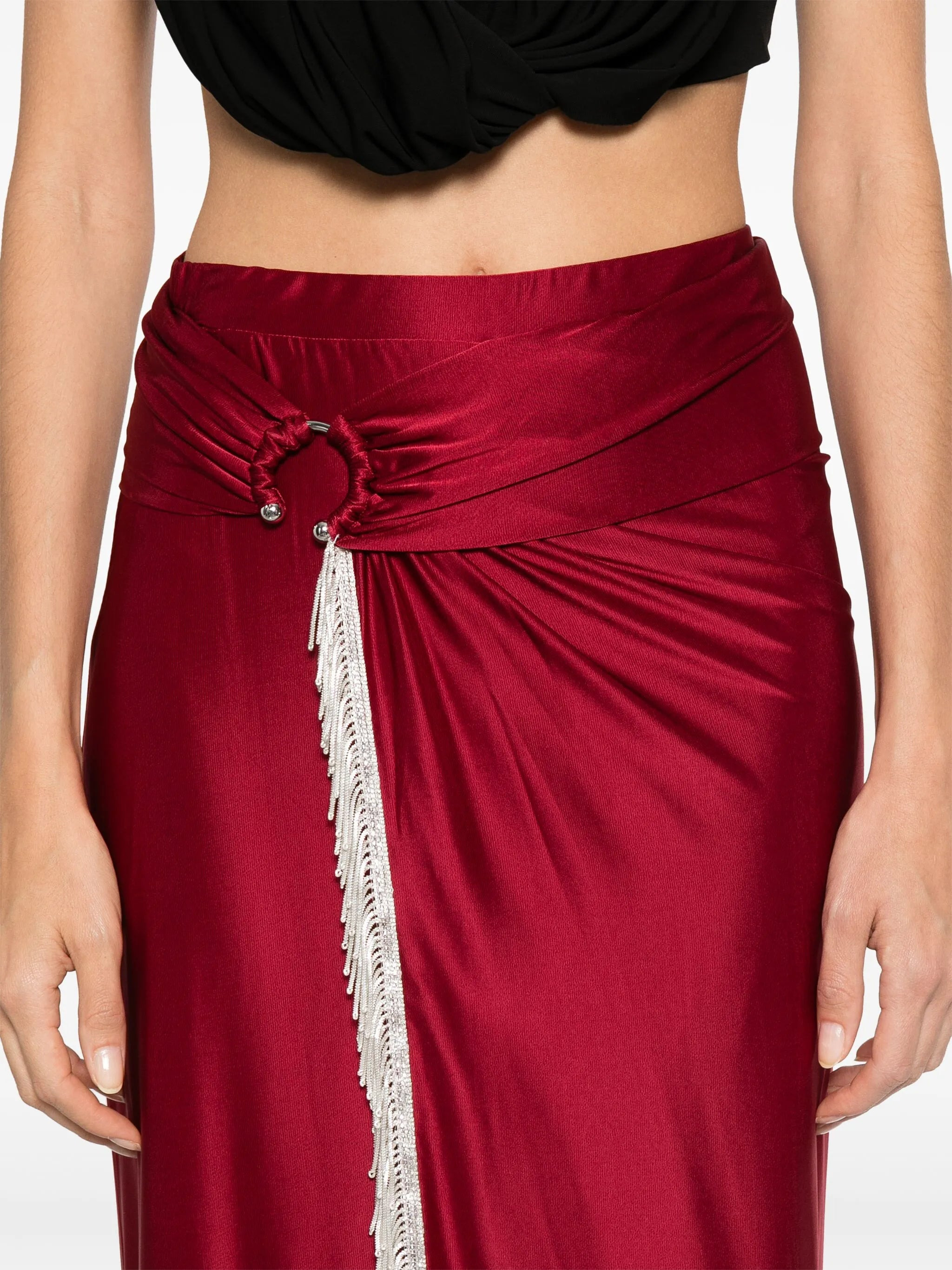 fringe-detailing midi skirt - 5