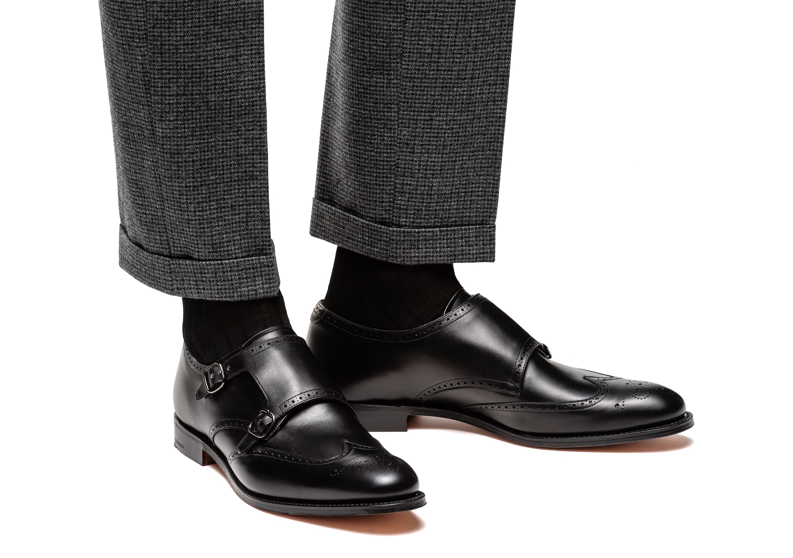 Chicago
Calf Leather Monk Strap Brogue Black - 5