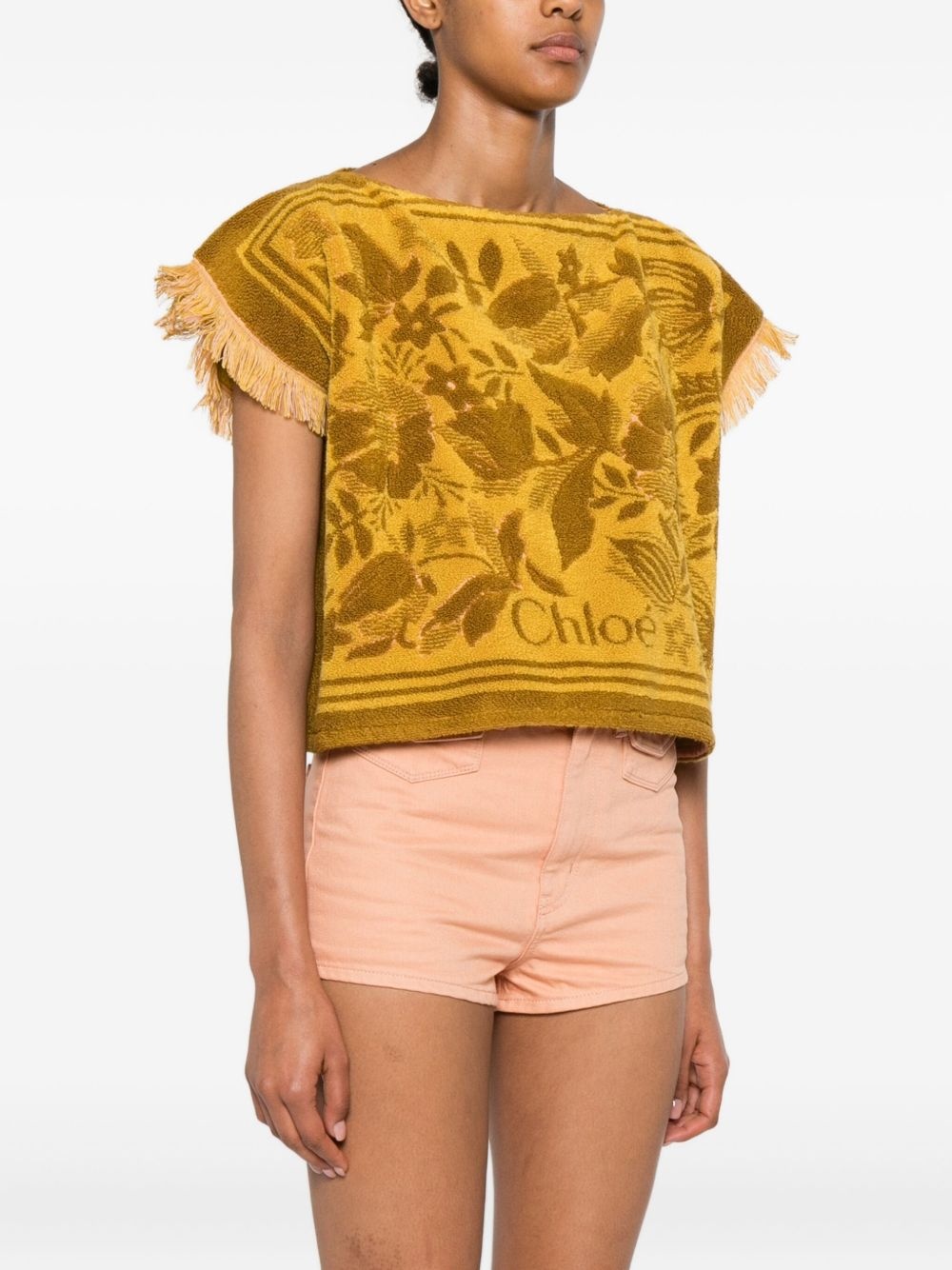 boat-neck jacquard top - 3