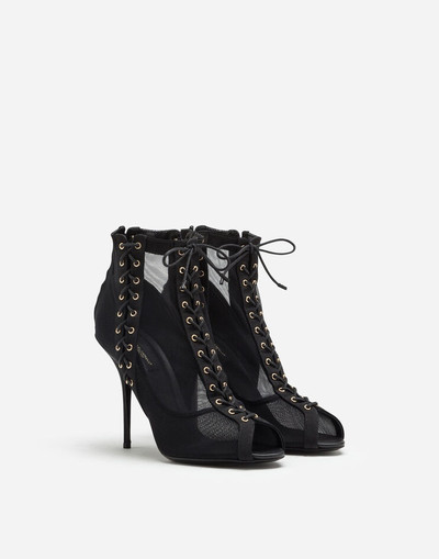 Dolce & Gabbana Stretch tulle and gros-grain booties outlook