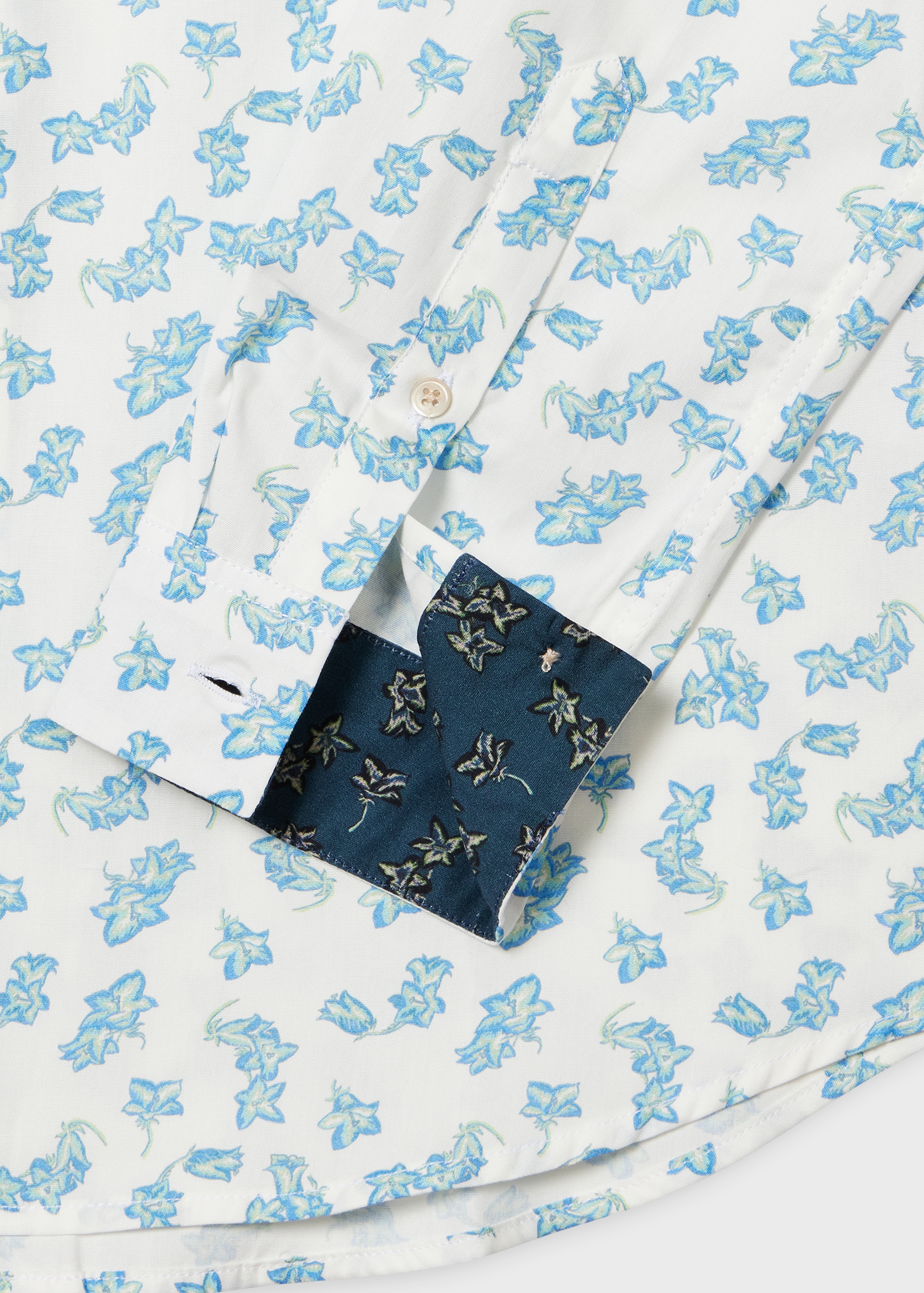 White Slim-Fit Organic Cotton 'Campanula' Print Shirt - 2