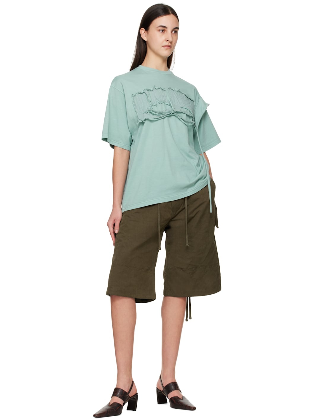 Blue Distressed Oversized T-shirt - 4