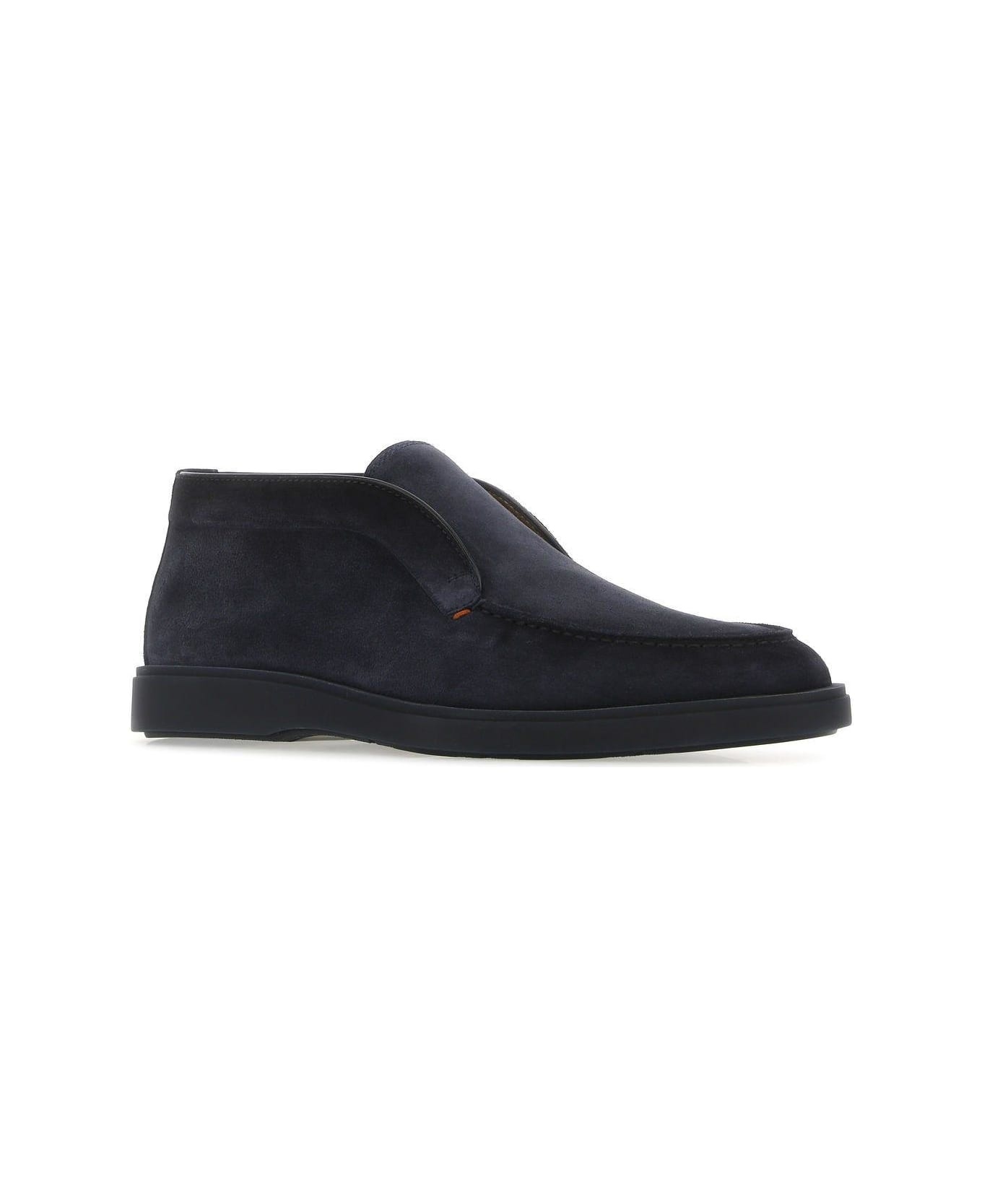 Navy Blue Suede Loafers - 2