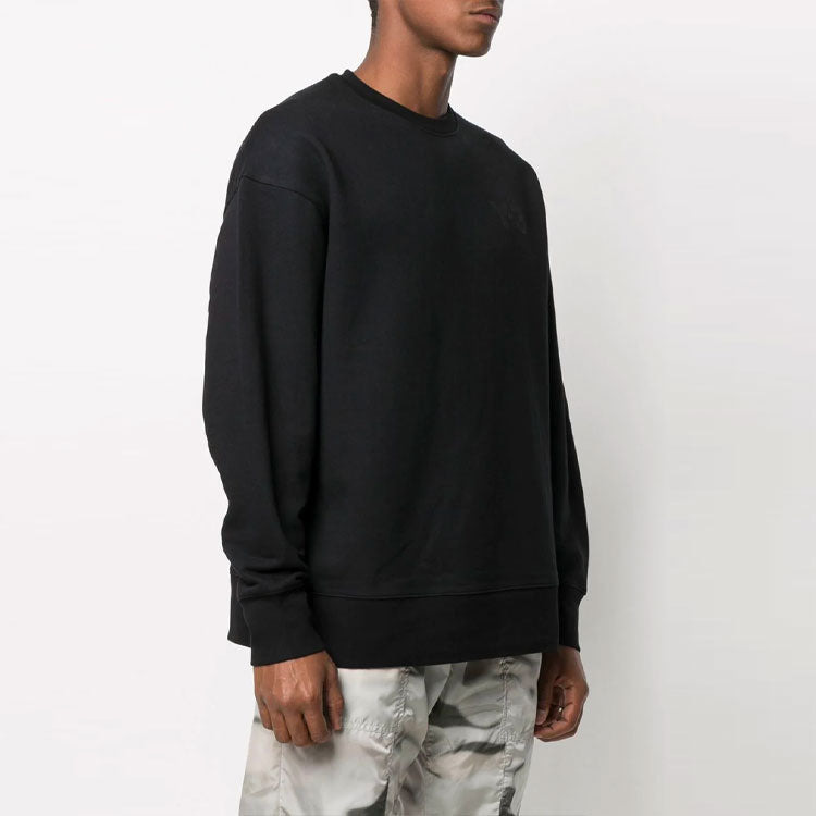 Men's Y-3 SS21 Logo Round Neck Pullover Black GV4194 - 3