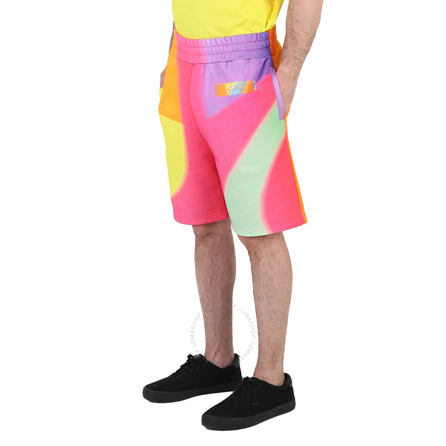 Moschino Multi Rainbow Print Cotton Sweat Shorts - 5