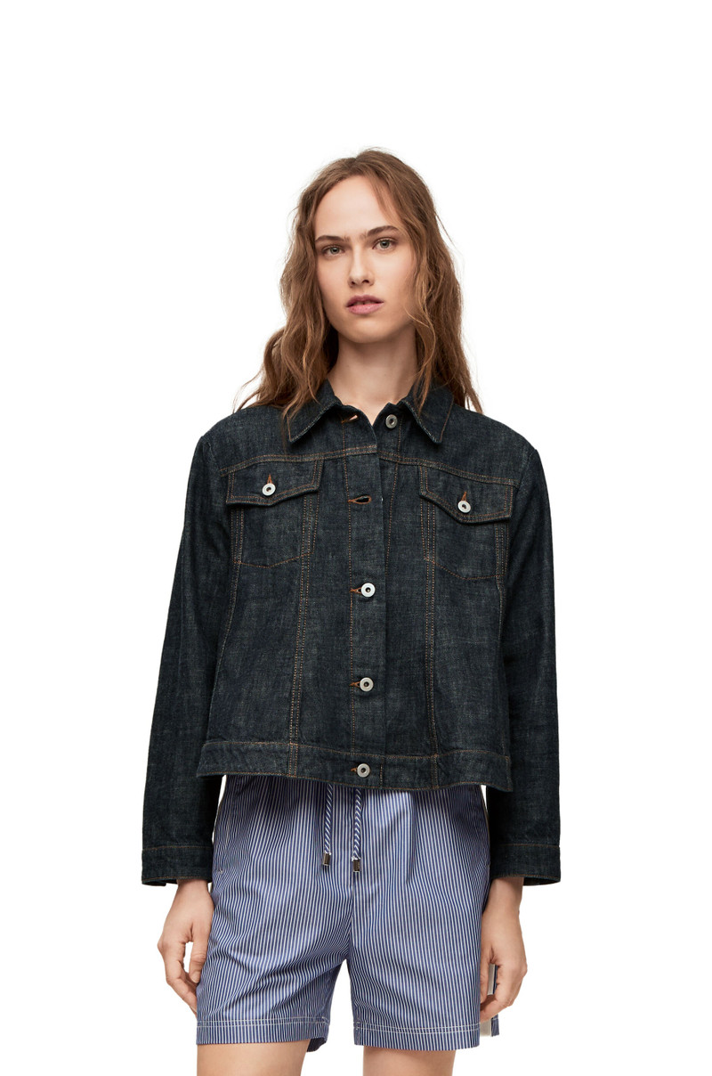 "Short trapeze jacket in denim 3