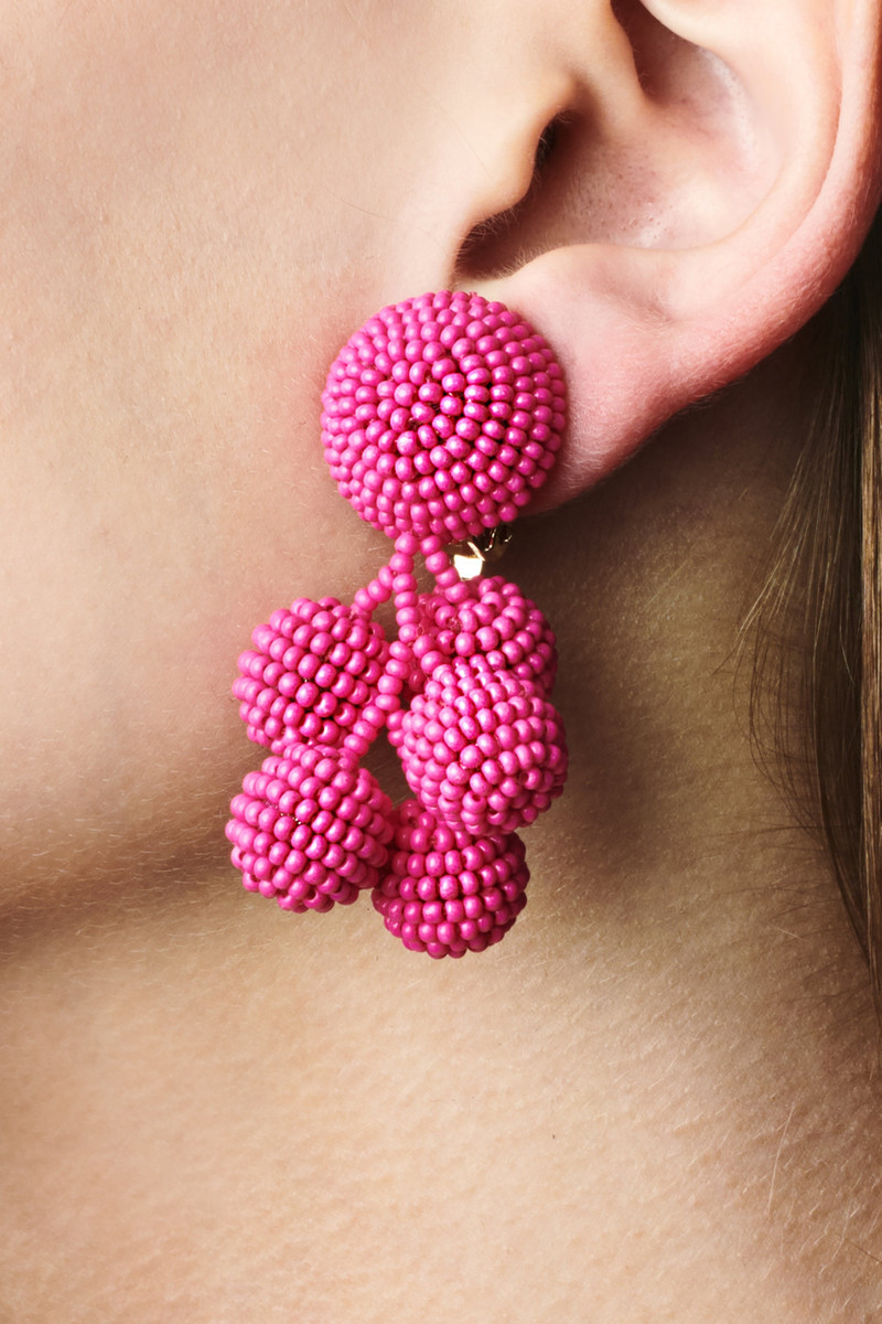 SACHIN & BABI MINI COCONUTS EARRINGS - FUCHSIA outlook