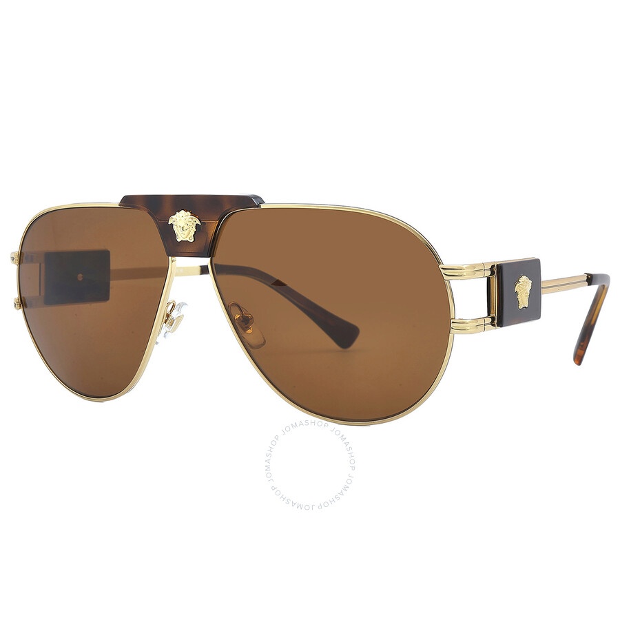 Versace Brown Pilot Men's Sunglasses VE2252 147073 63 - 3