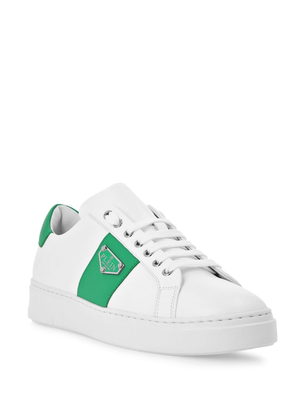 logo-plaque lace-up sneakers - 2