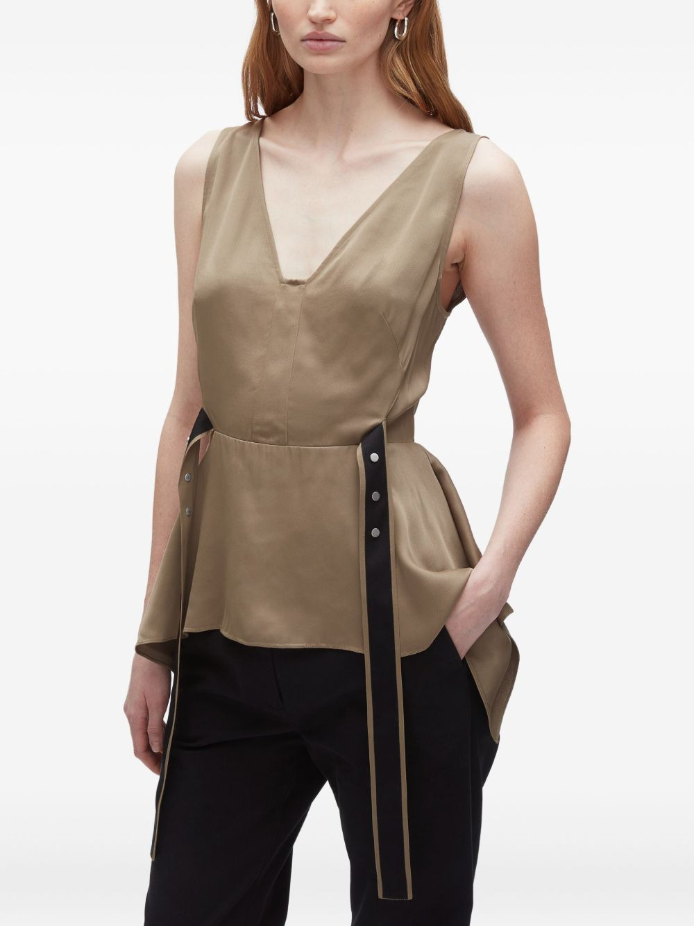 V-neck peplum top - 4