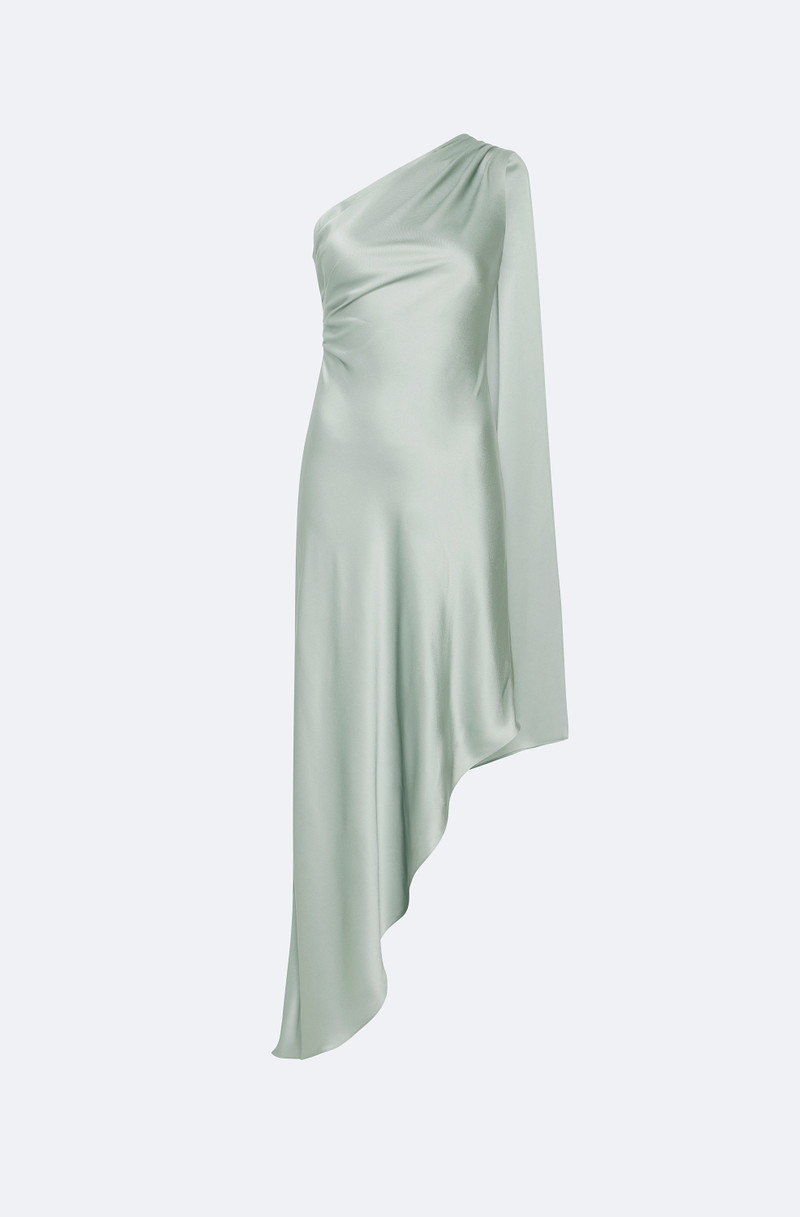 Satin One Shoulder Dress 1