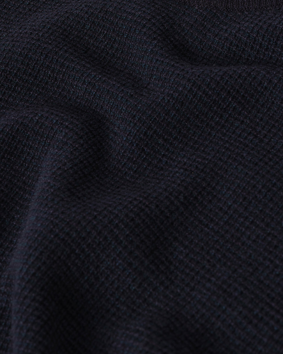 Waffle Stitch Navy Cashmere Jumper - 6