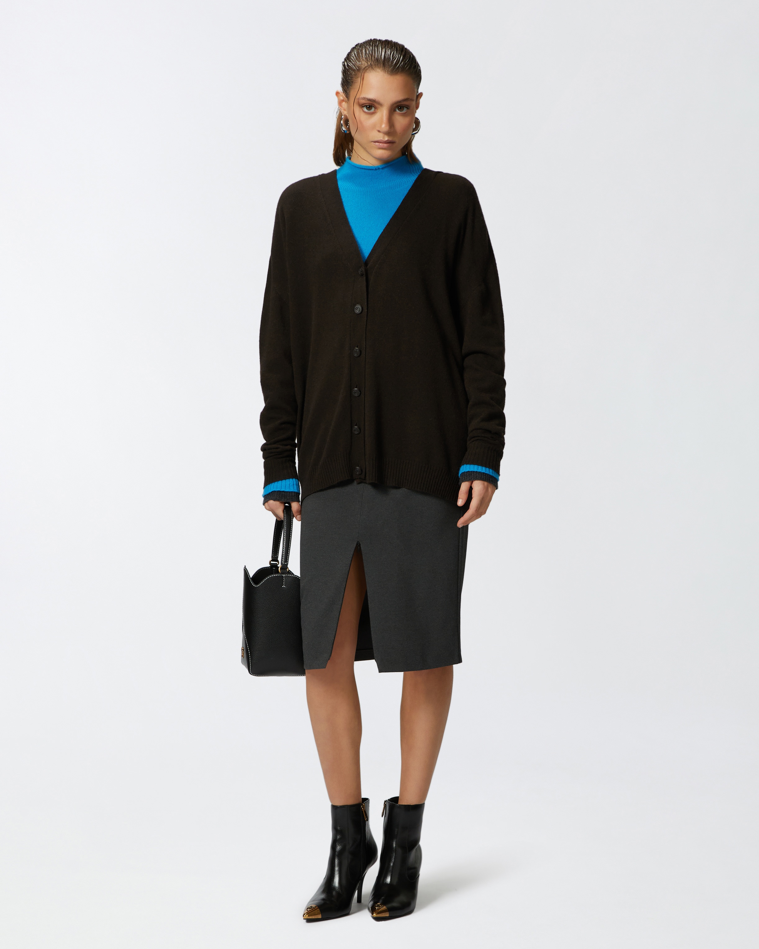 WOOL AND CASHMERE DOUBLE BUTTONED CARDIGAN - 3