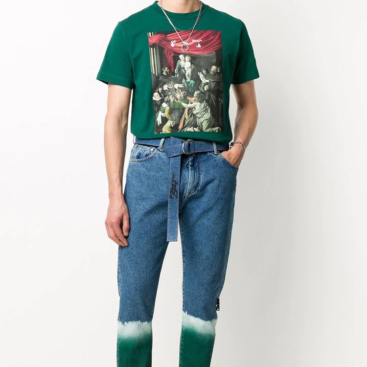 Off-White FW20 Caravaggio Printed Men Green OMAA027E20JER0085710 - 5