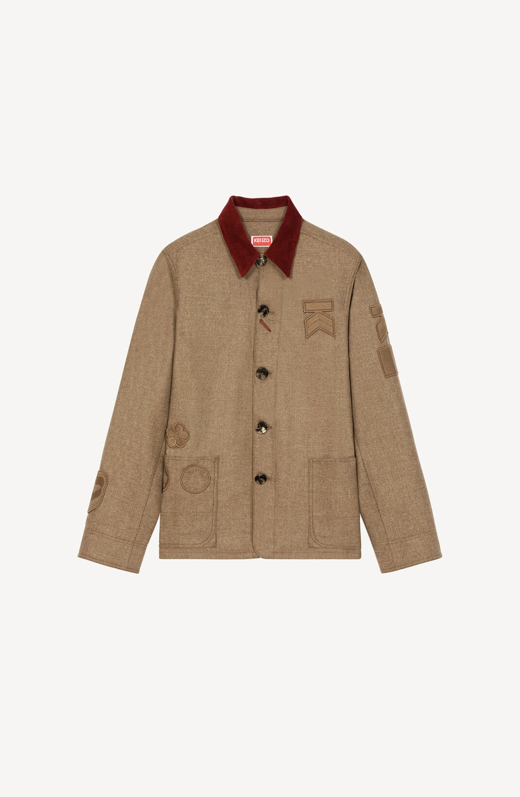 Wool workwear jacket with badges - 1