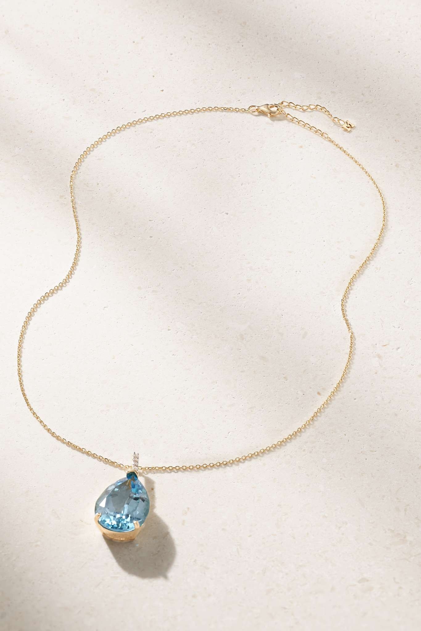 14-karat gold, topaz and diamond necklace - 4