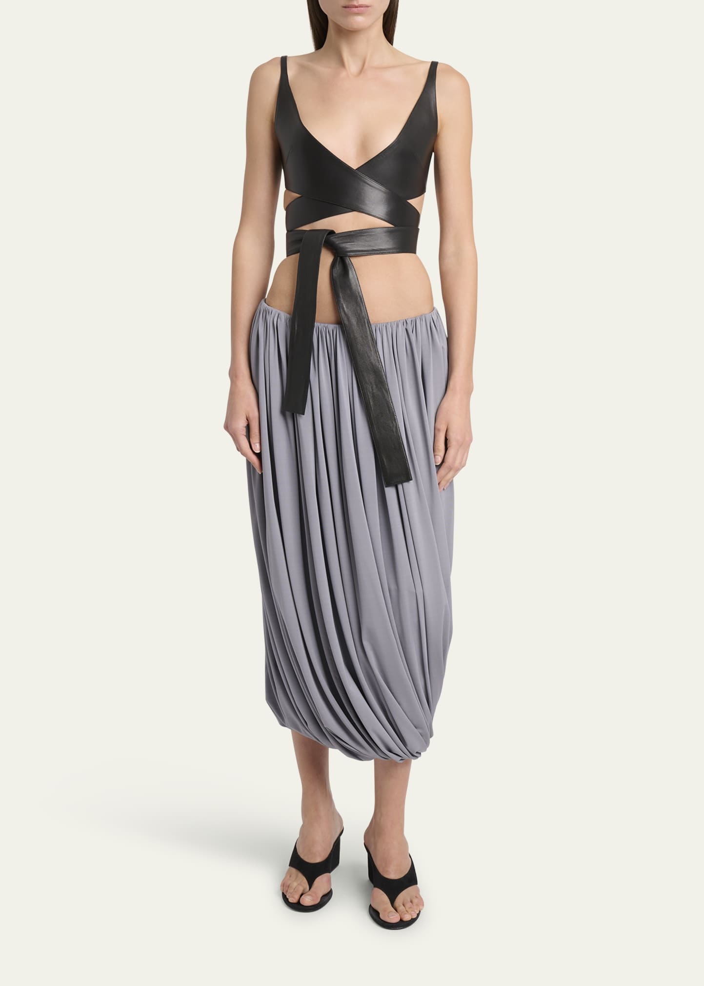 Soft Jersey Twisted Draped Skirt - 2