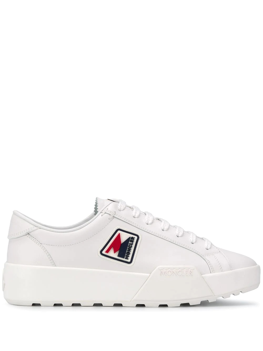 logo patch leather trainers - 1