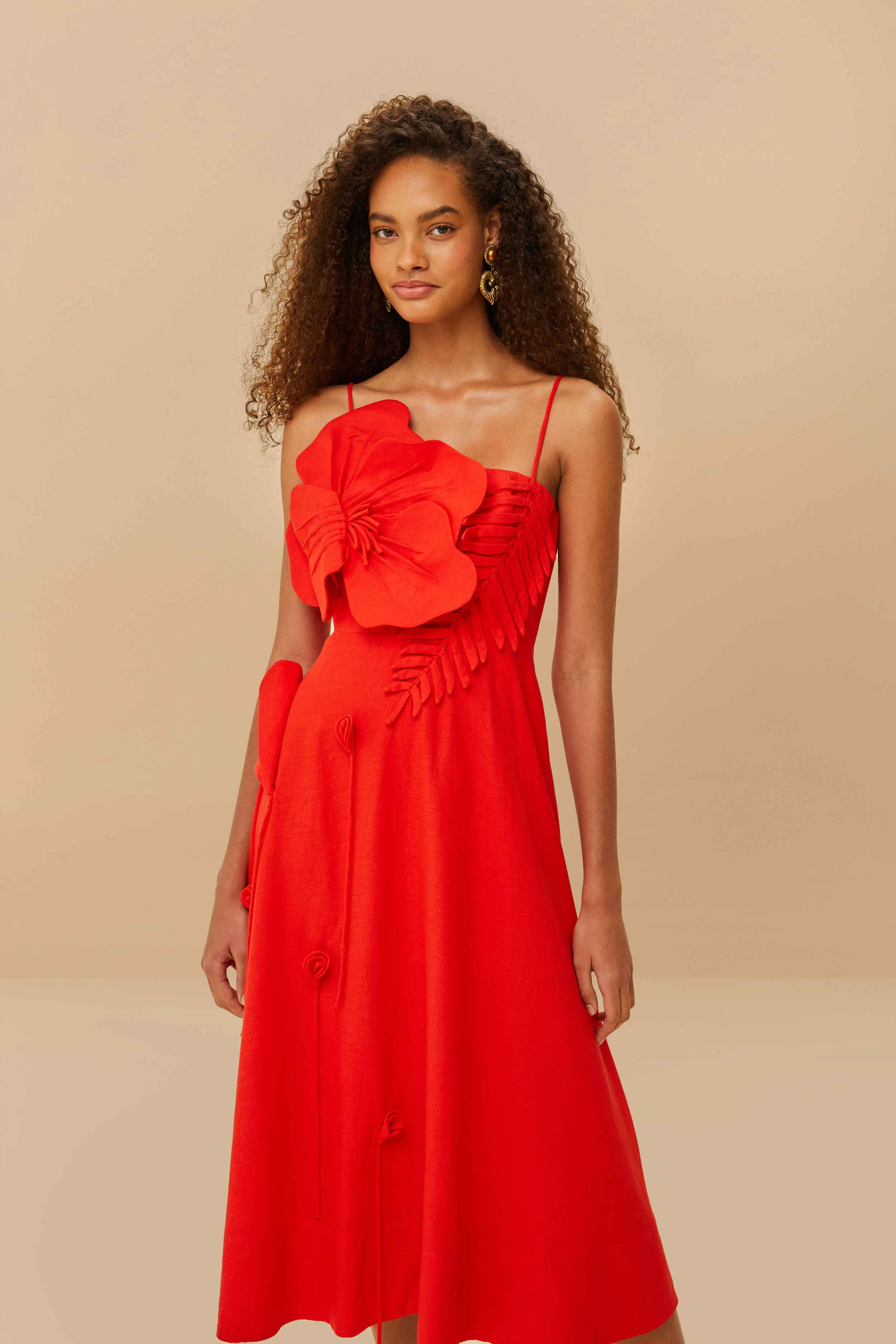 Red Garden Lenzing™ Ecovero™ Euroflax™ Midi Dress - 1