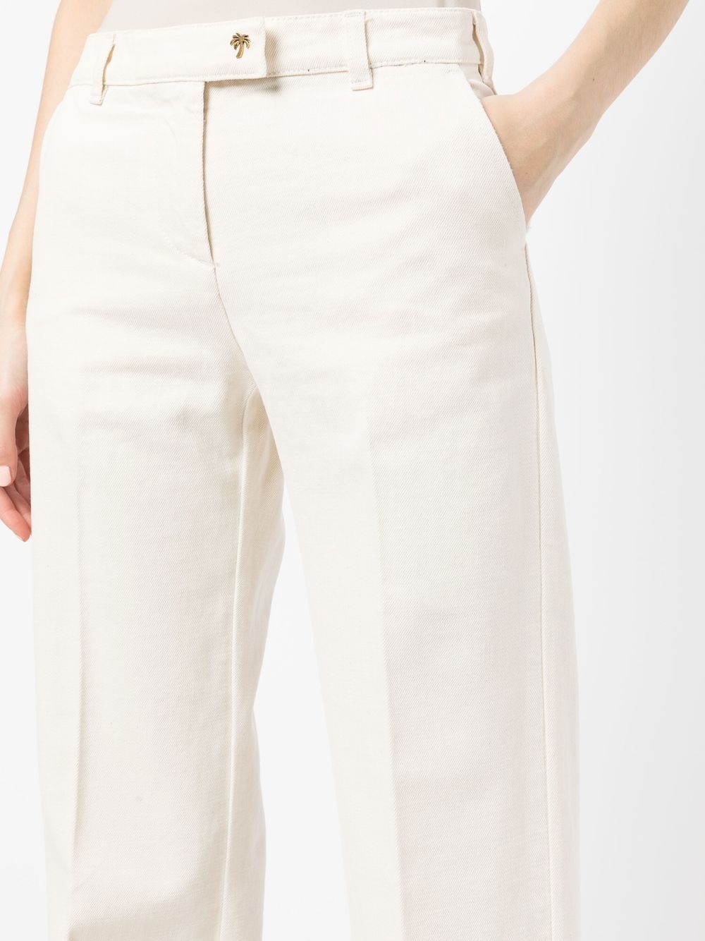 logo-plaque flared jeans - 5