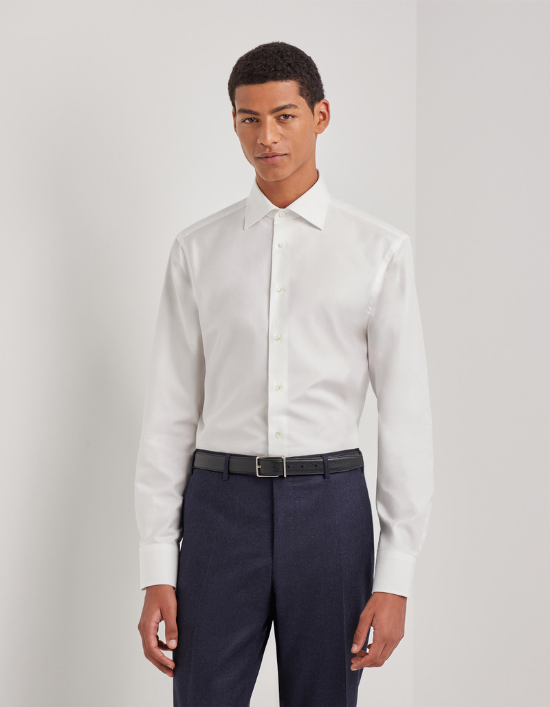 Canali WHITE REGULAR FIT MICRO-TWILL COTTON SHIRT outlook