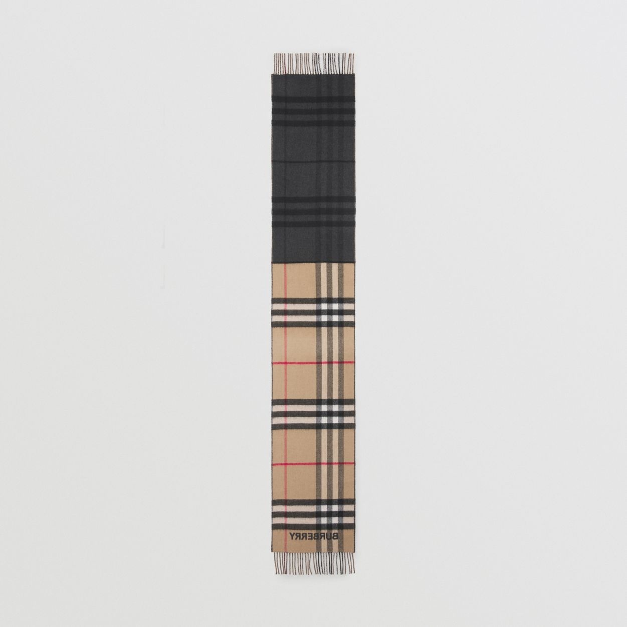 Contrast Check Cashmere Scarf - 9