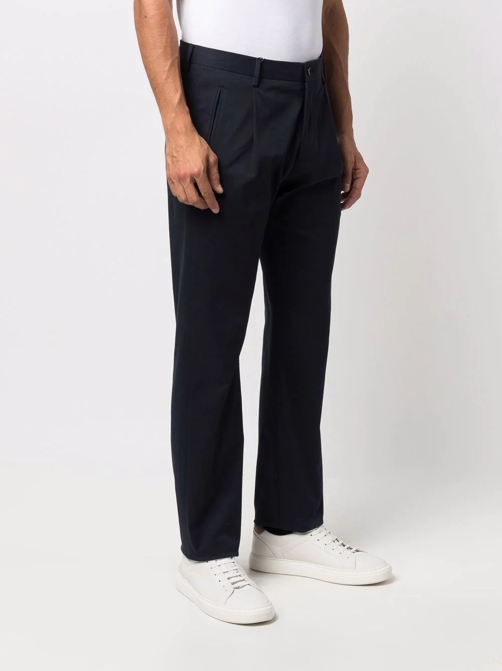 tapered-leg cotton trousers - 3