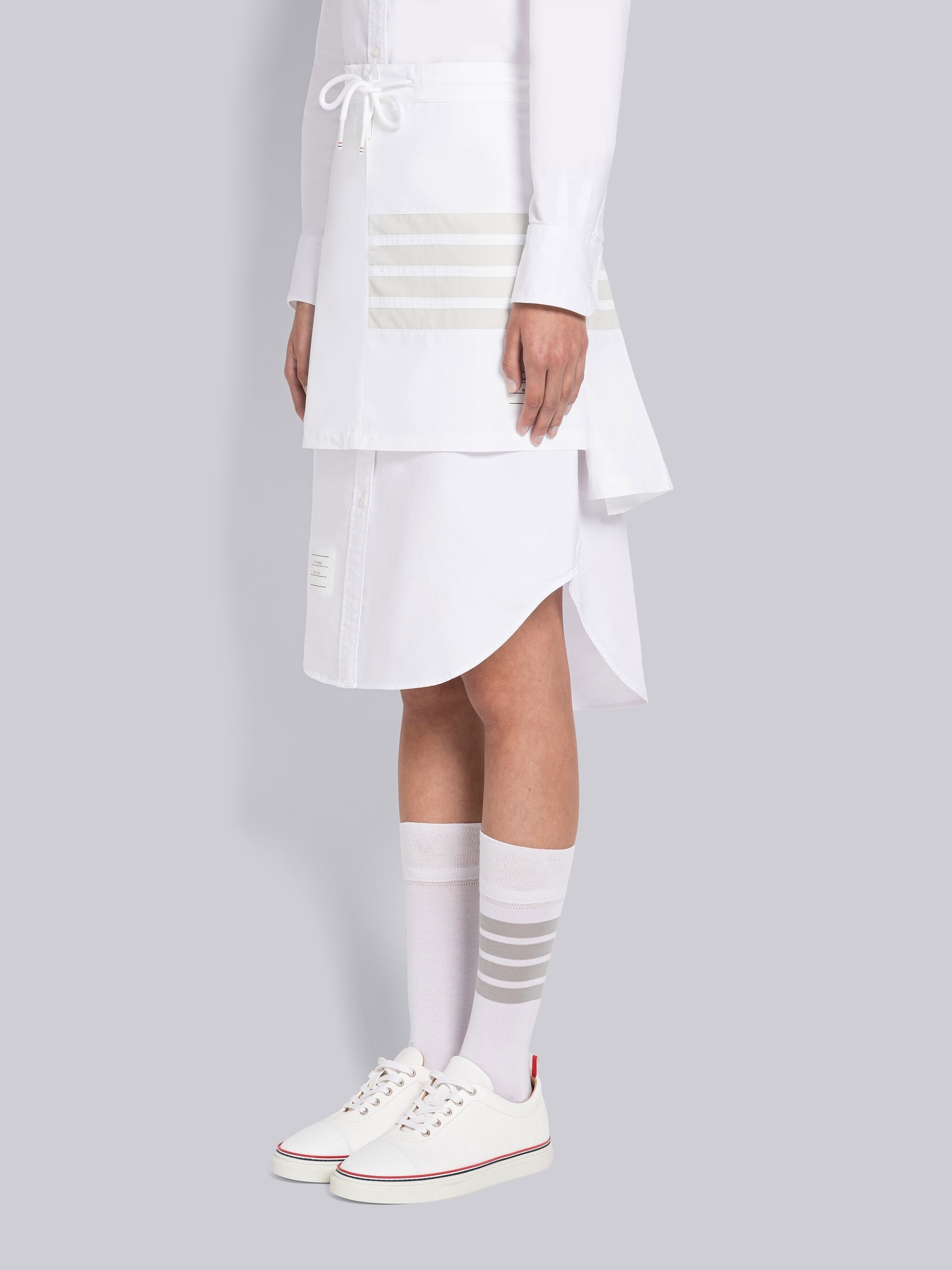 White Flyweight Tech 4-Bar Pleated Mini Skirt - 4