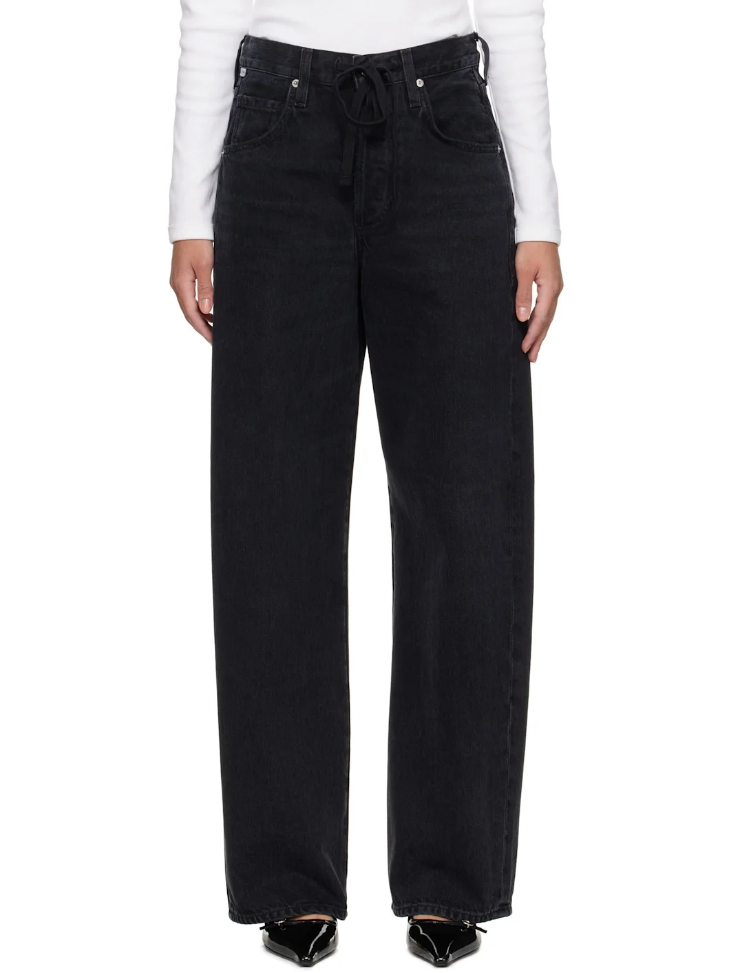 Black Brynn Drawstring Jeans - 1