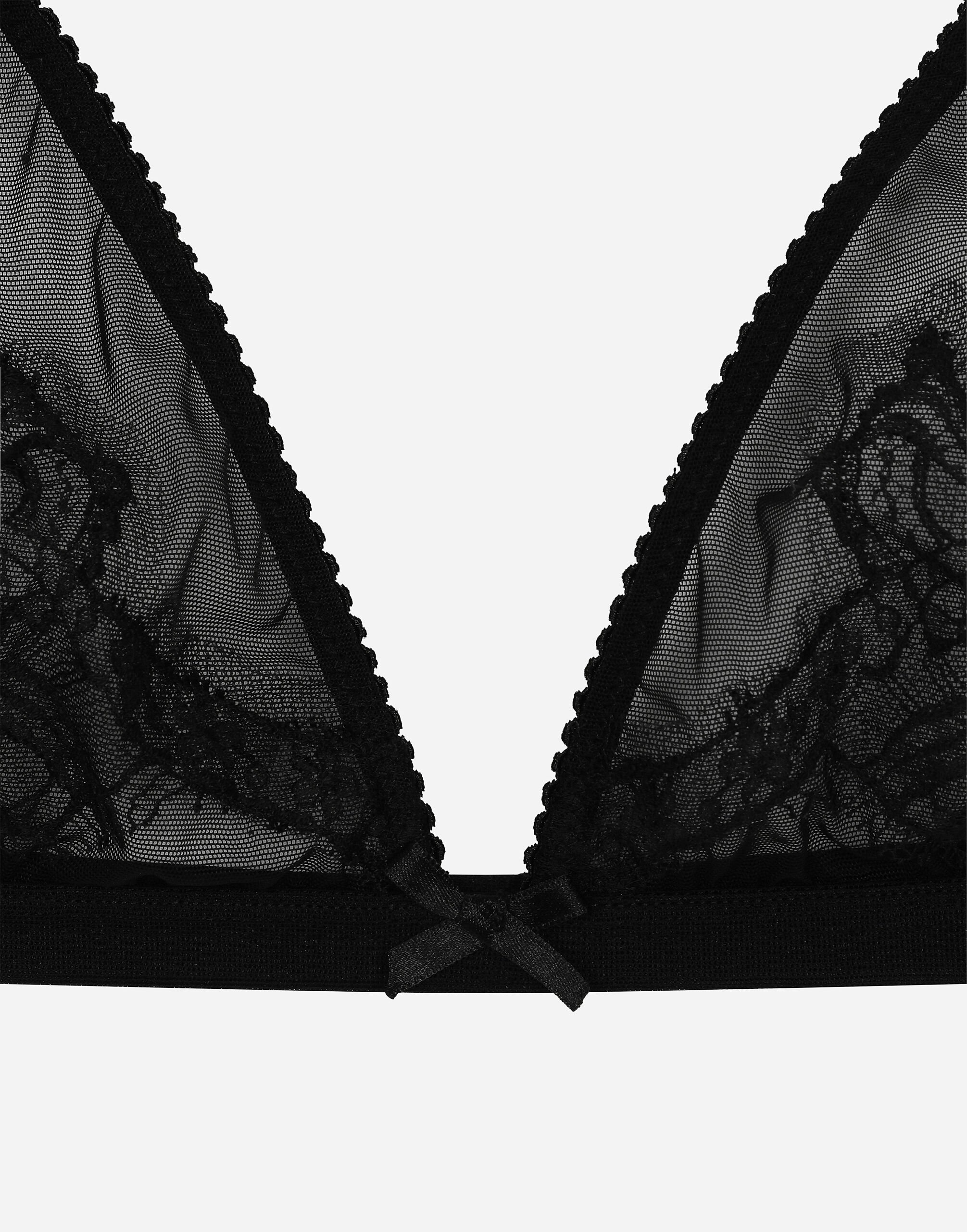 Lace and tulle soft-cup triangle bra - 3