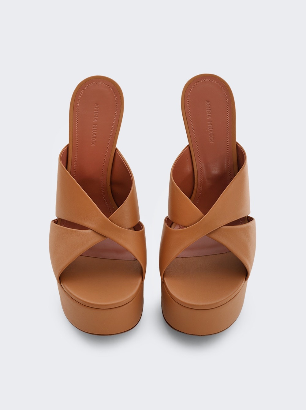 Salma Plateau Slipper Sandal Latte Leather - 5