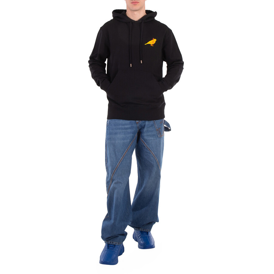JW Anderson Canary Embroidered Cotton Drawstring Hoodie - 3