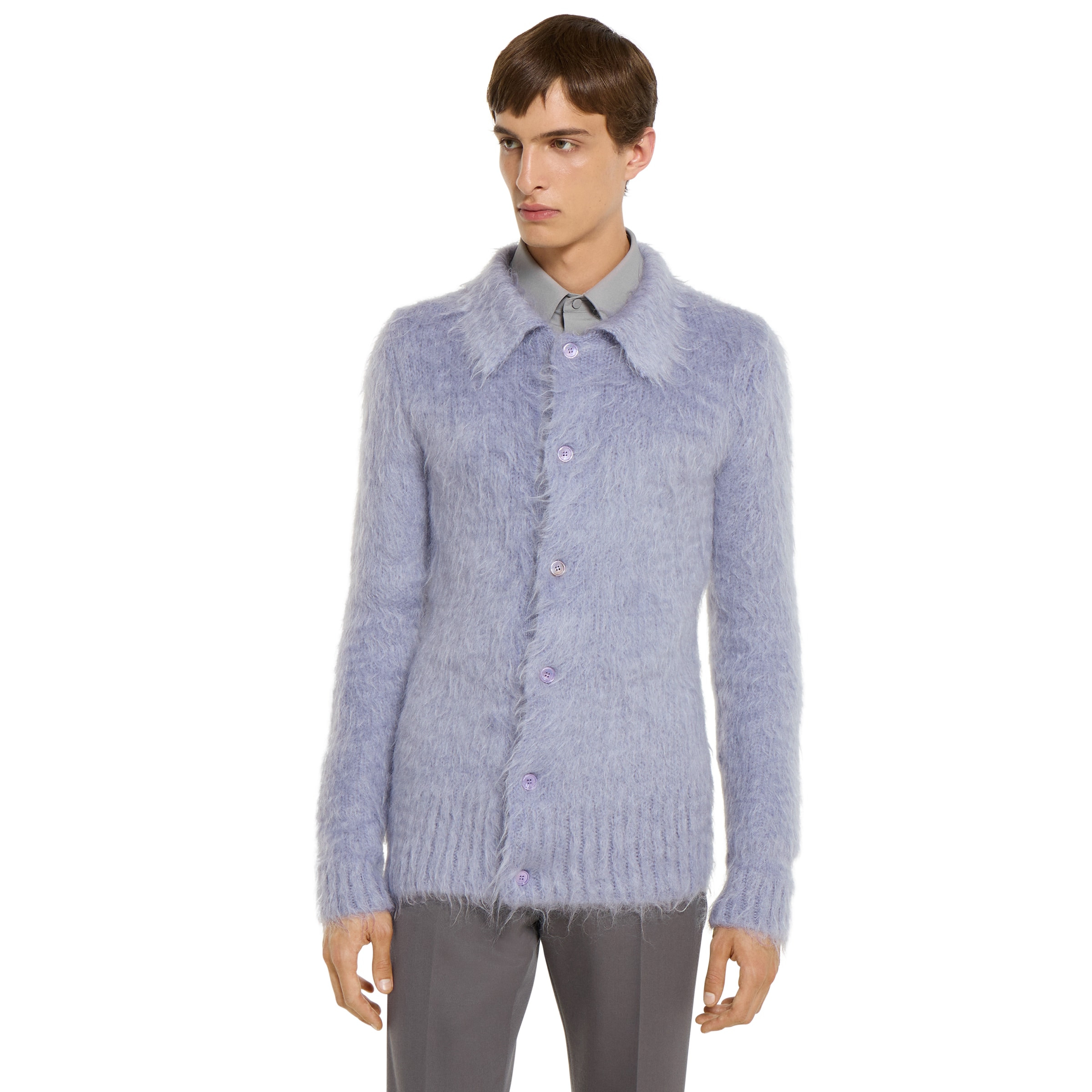 Brushed wool mohair cardigan - 3