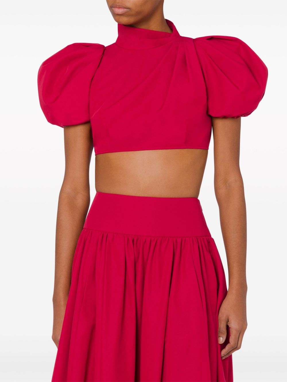 puff-sleeved cropped top - 2