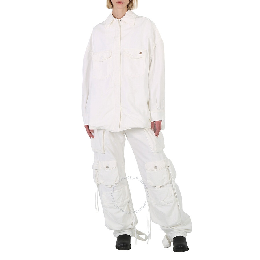 The Attico Ladies White Short Coat Shirt - 6