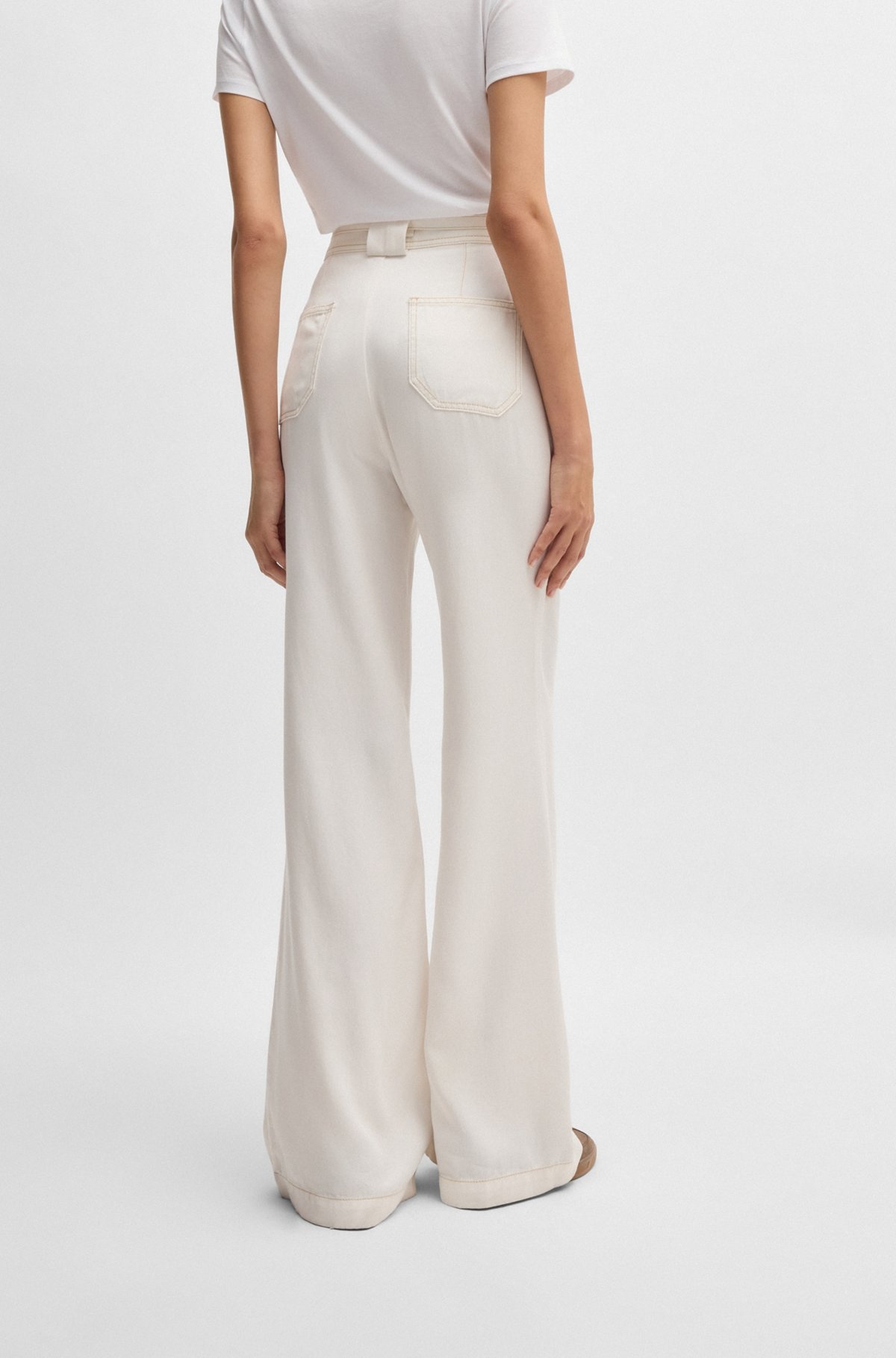 WIDE-LEG TROUSERS WITH BELT AND POCKET DETAILING - 4