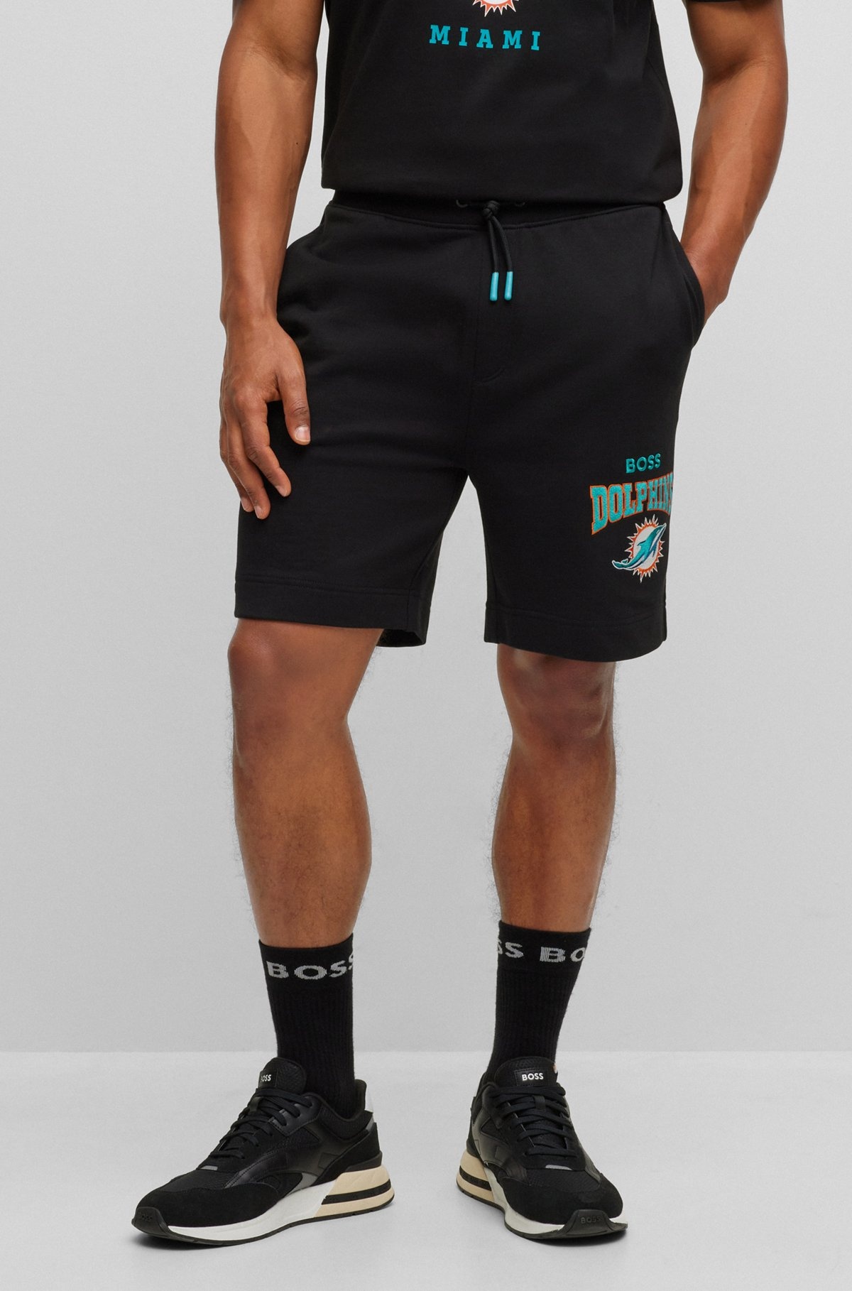 BOSS X NFL COTTON-TERRY SHORTS WITH COLLABORATIVE BRANDING - 2