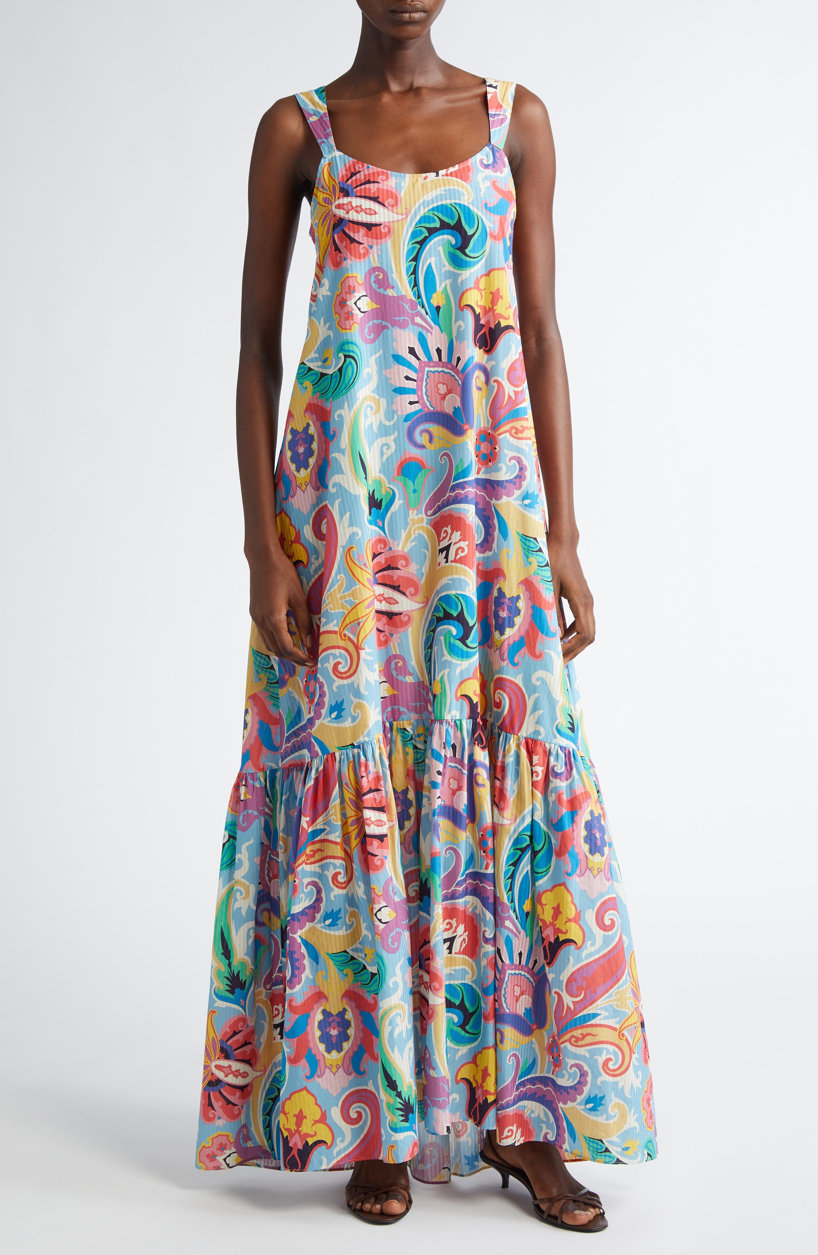 Etro Paisley Maxi Dress in Stampa F.do Blue at Nordstrom - 1