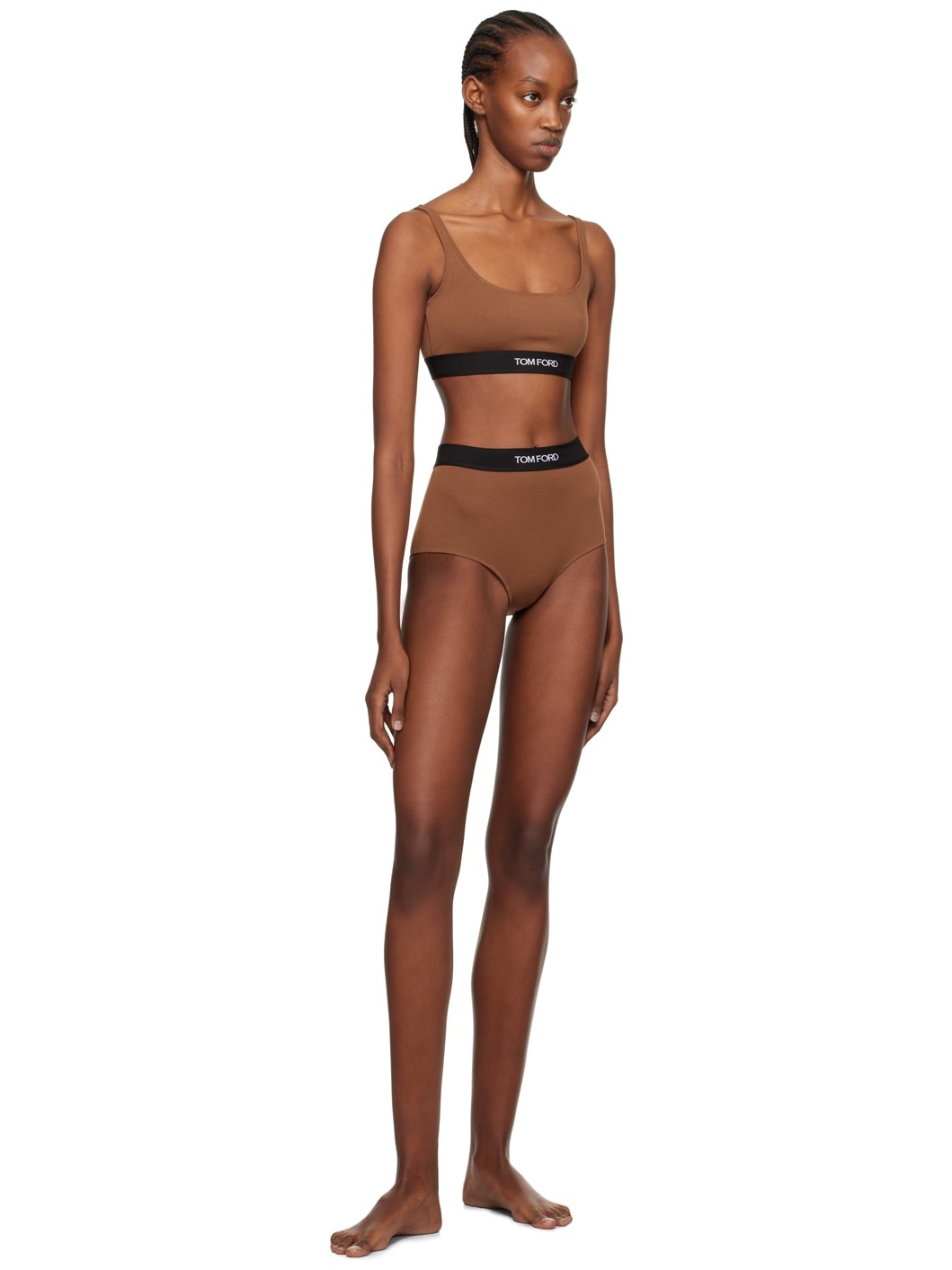 Brown Square Neck Bra - 4