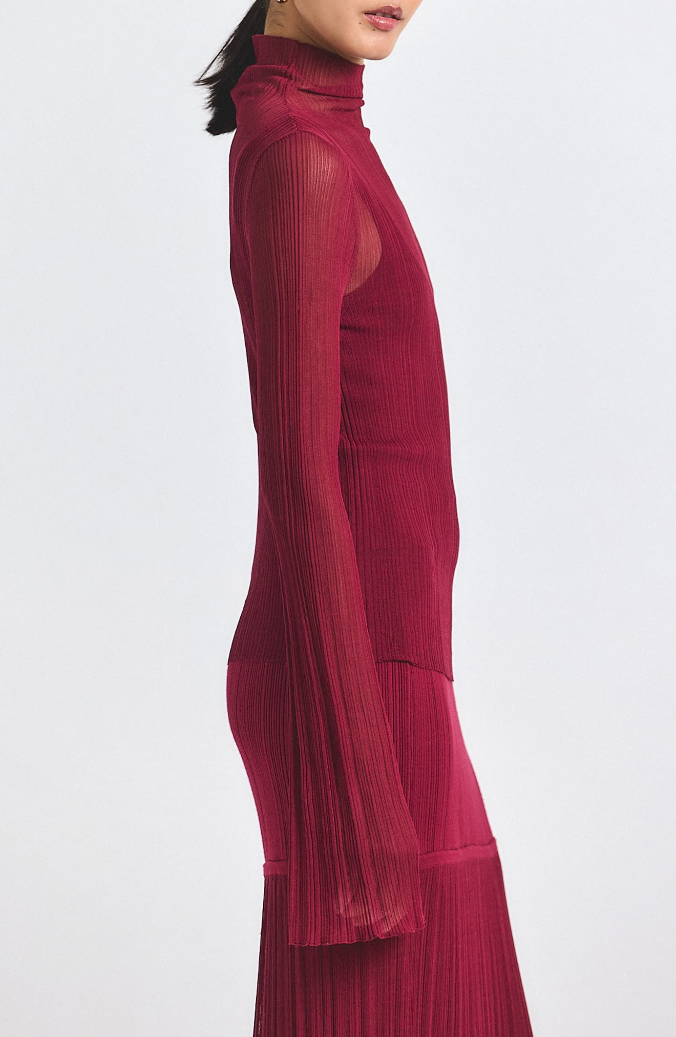 Derek Lam 10 Crosby Isoled Long Sleeve Top in Carmine at Nordstrom - 3