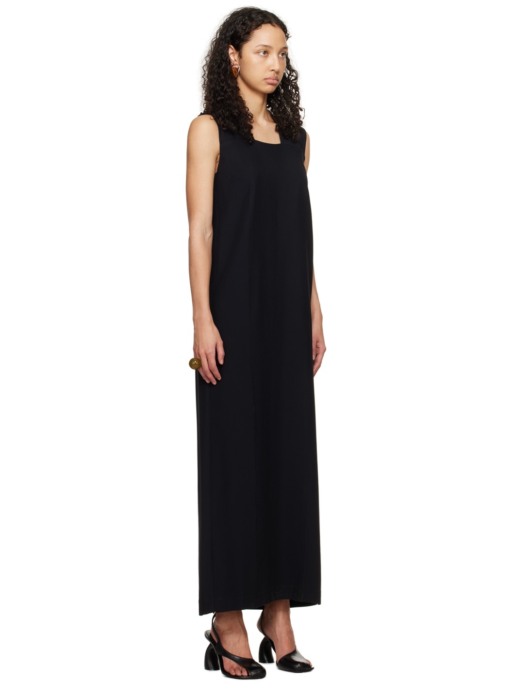 Black Wide Strap Maxi Dress - 2