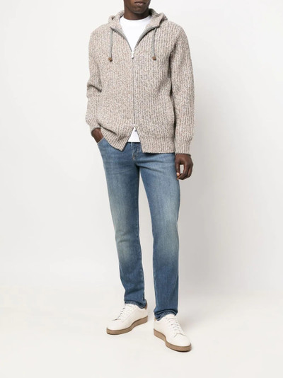 Brunello Cucinelli knitted zip-up hoodie outlook