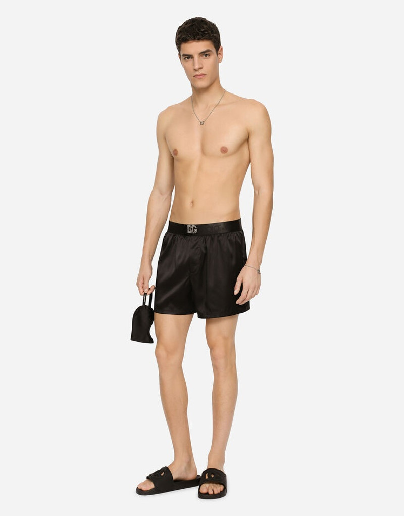 Dolce & Gabbana Silk shorts with DG logo and sleep mask outlook
