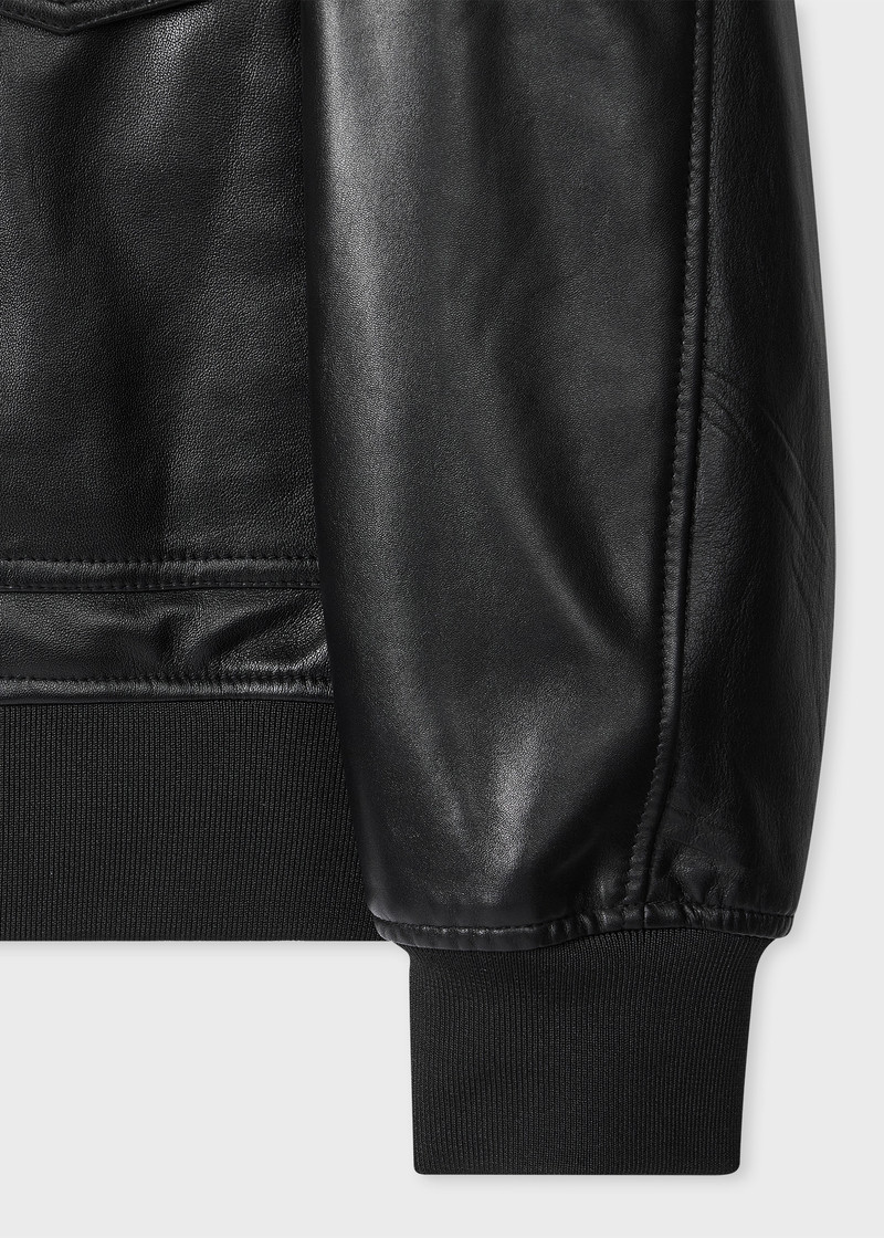 Black Leather Patch-Pocket Jacket 3
