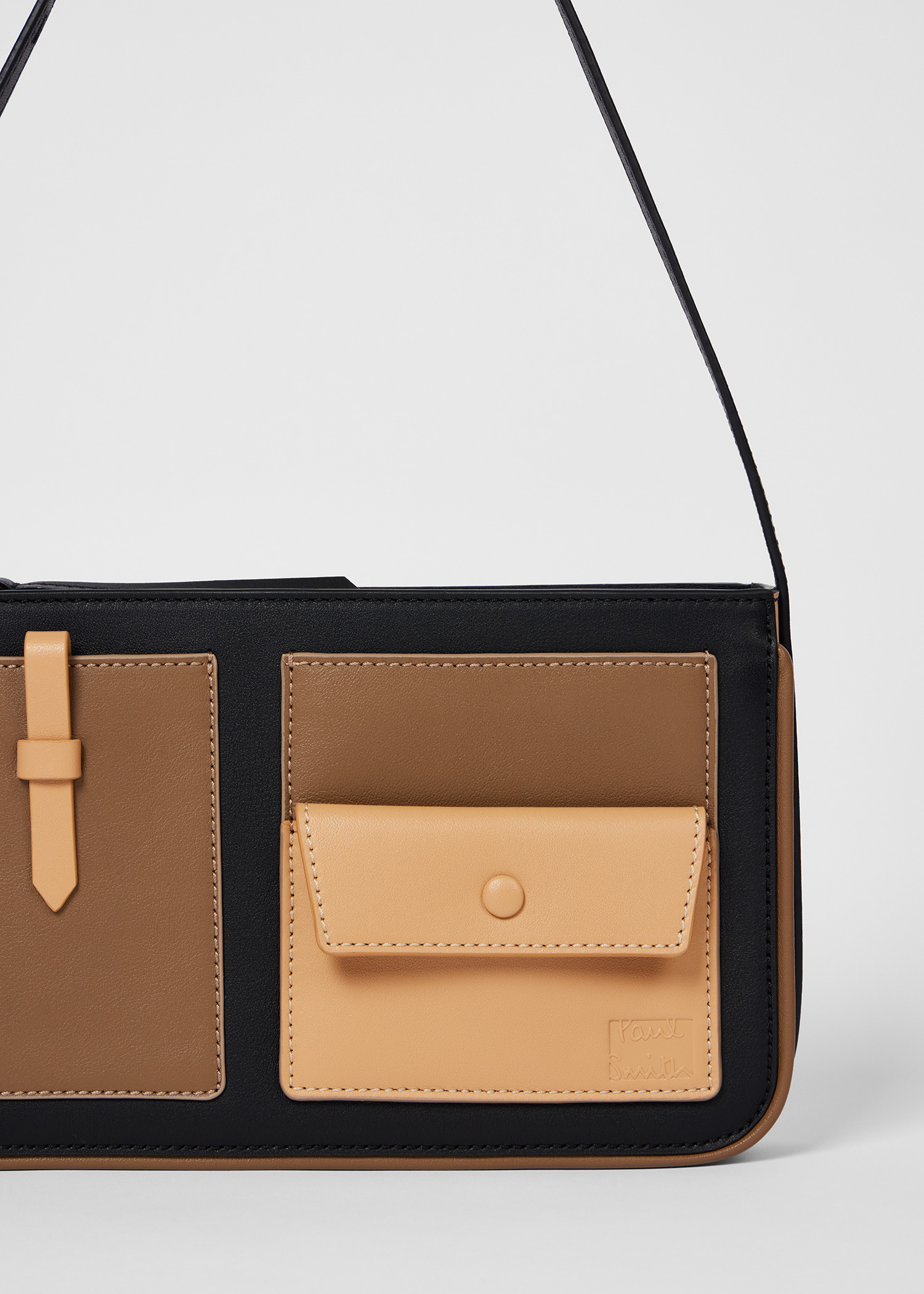 Women's Leather Pocket Pochette Bag - 2