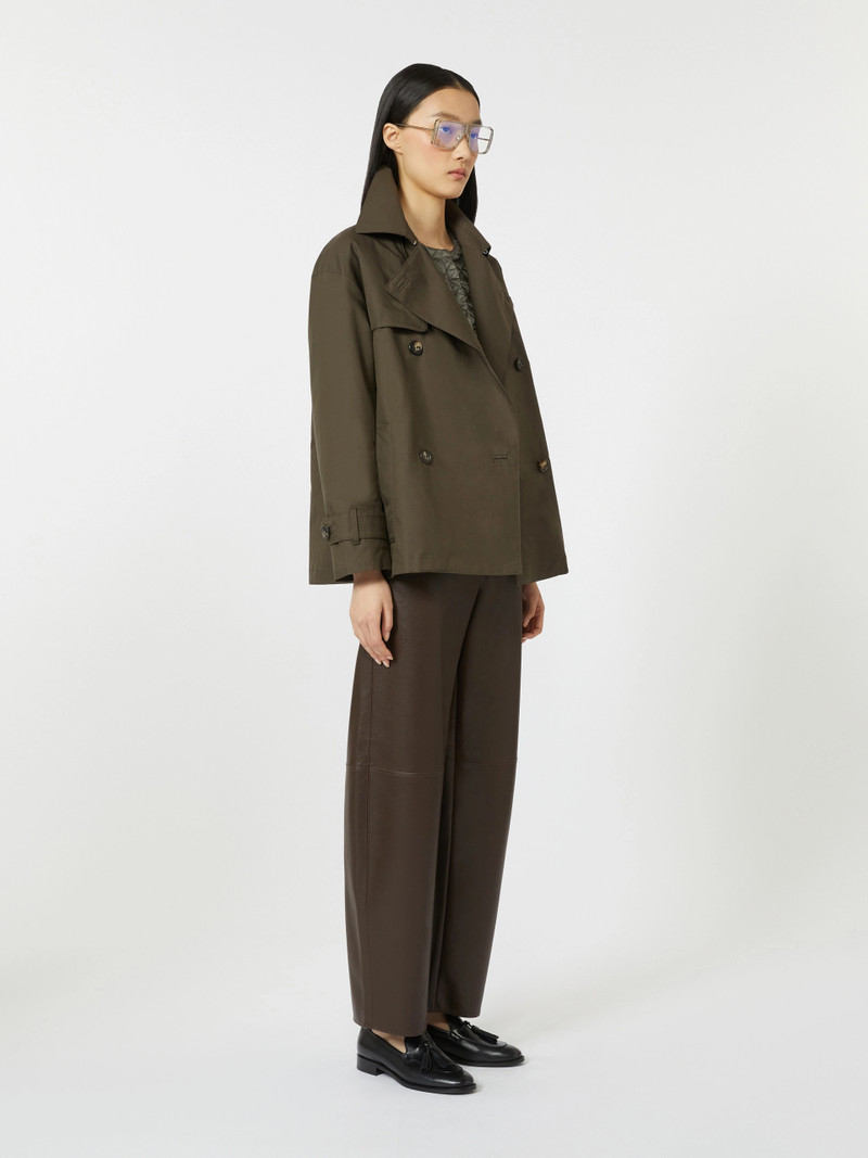 Max Mara Double-breasted water-repellent cotton trench coat - GREEN outlook