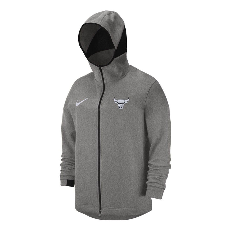Nike NBA 시카고 불 건조 전체 지퍼 Hoodie 'Dark Heather Grey'940867-032 - 1