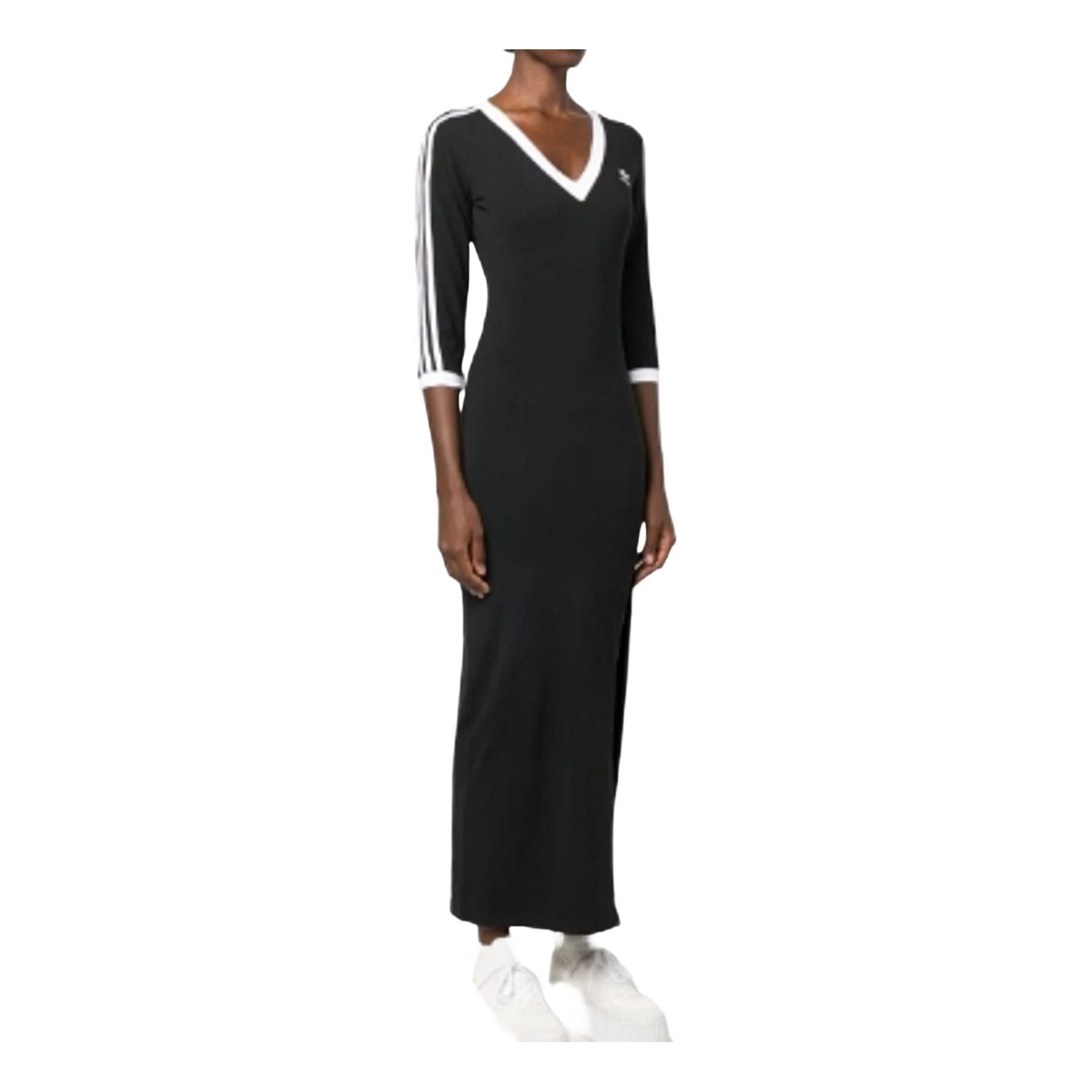 (WMNS) adidas Adicolor Classics 3-Stripes Maxi Dress 'Black White' IK0439 - 2