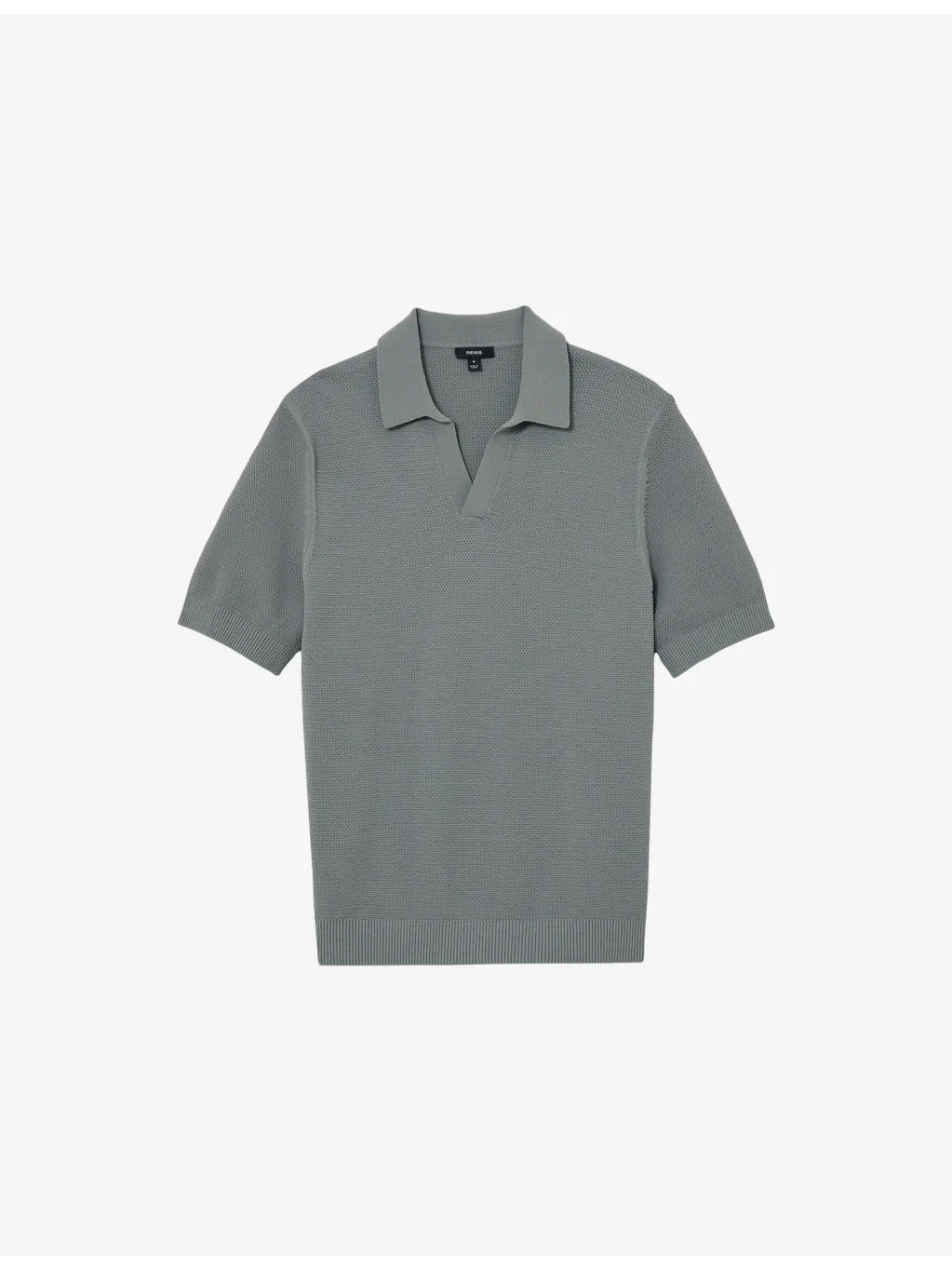 Leon Open-Collar Textured Cotton-Blend Polo - 1